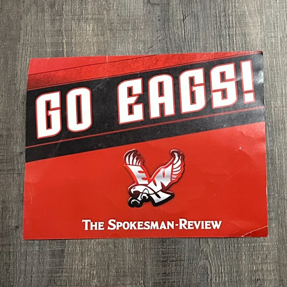 💞 Eastern Washington University EWU “Go Eags!” Double-Sided Fan Sign for Games